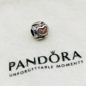 Pandora Rose Heart Silver and Pink Charm Authentic